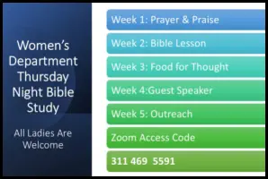 Thursday Women's Bible Study